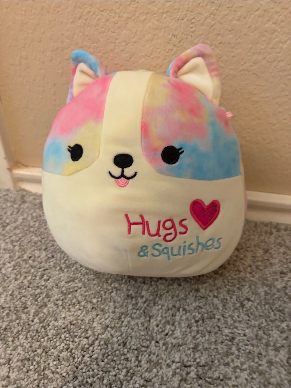 Squishmallows Pastel Tie-Dye Cream Plush "Hugs & Squishes"